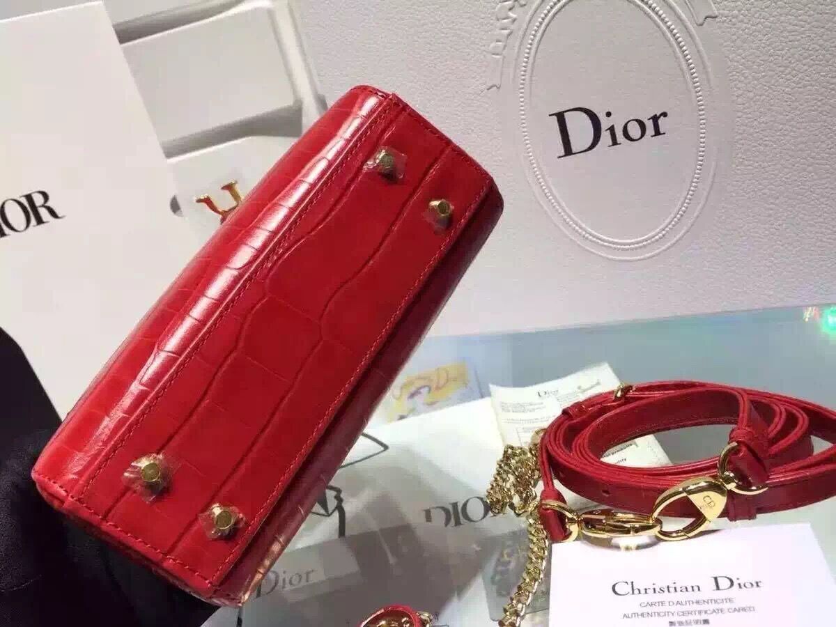 Dior Cannage Nano Lady Bag Original Leather CD3891 red Dior Cannage Nano Lady Bag Original Leather CD3891 red