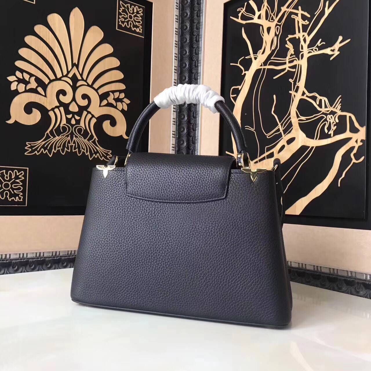 Louis Vuitton original Elegant Capucines BB Bags M94517 black Louis Vuitton original Elegant Capucines BB Bags M94517 black