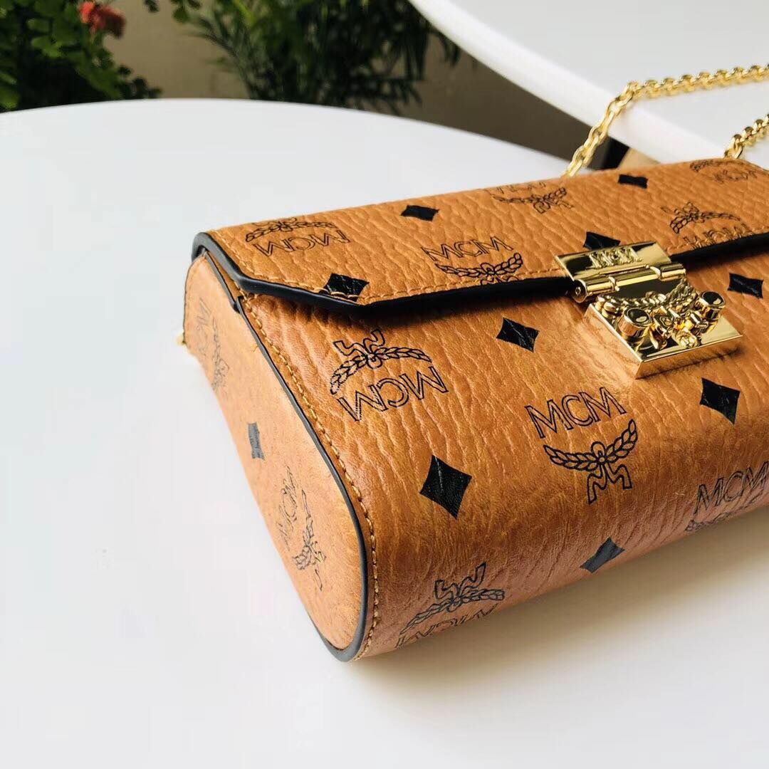 MCM Shoulder Bag Calfskin Leather 3356 Camel MCM Shoulder Bag Calfskin Leather 3356 Camel