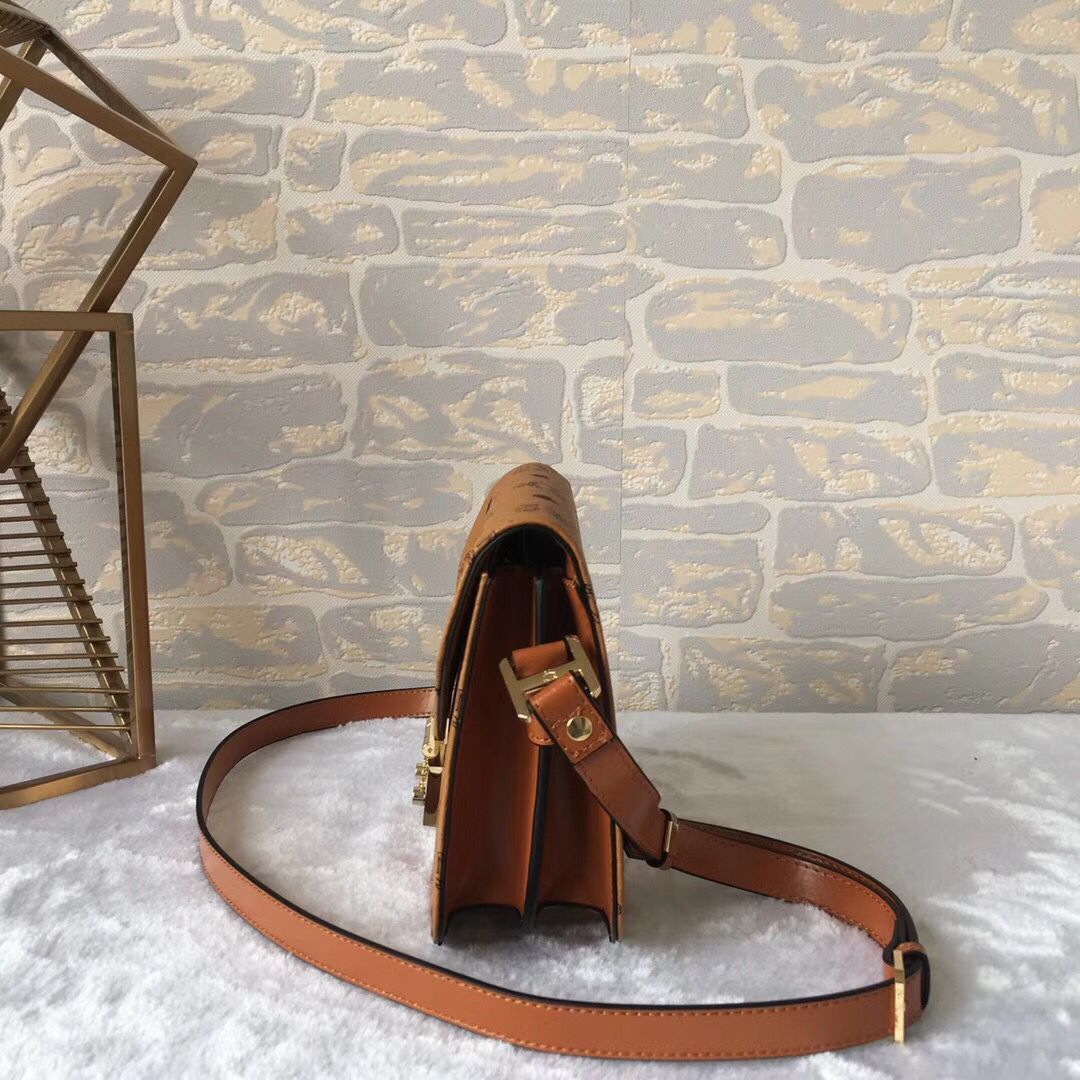 MCM Shoulder Bag Calfskin Leather 4566 Camel MCM Shoulder Bag Calfskin Leather 4566 Camel