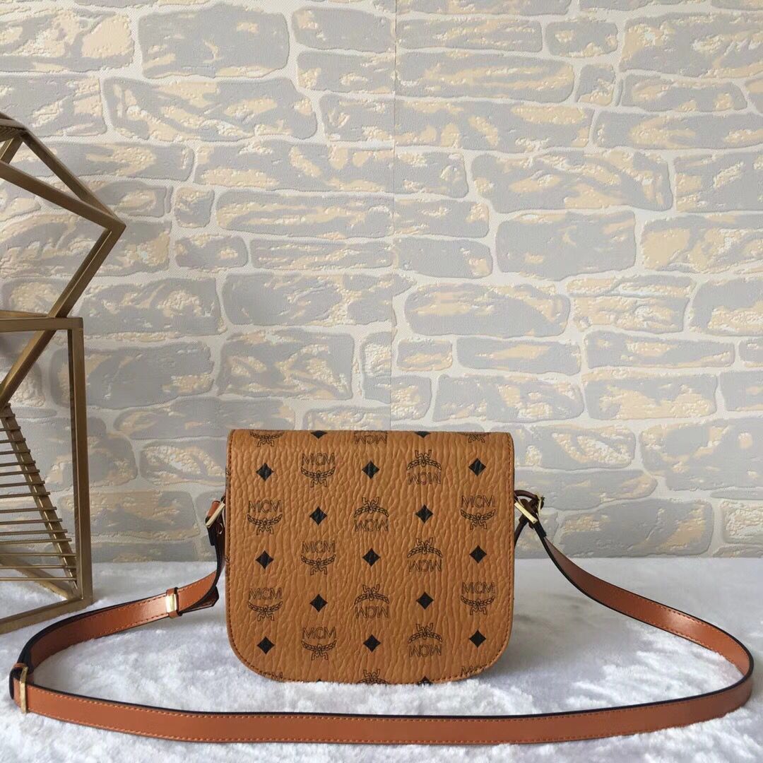 MCM Shoulder Bag Calfskin Leather 4566 Camel MCM Shoulder Bag Calfskin Leather 4566 Camel