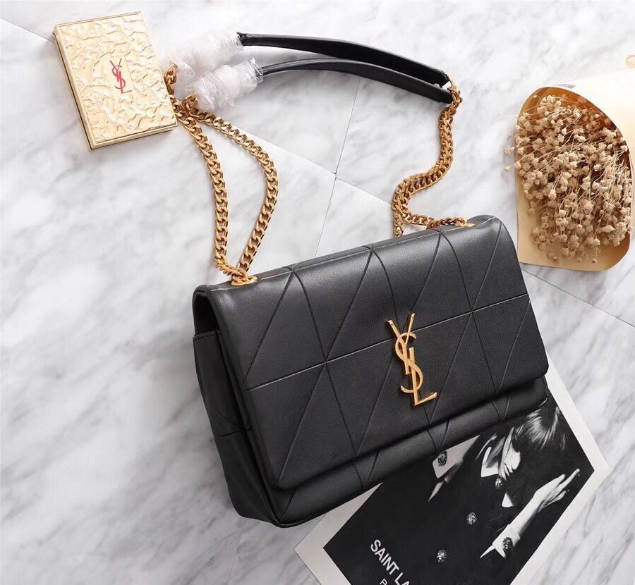SAINT LAURENT Jamie monogram leather shoulder bag 2833 black SAINT LAURENT Jamie monogram leather shoulder bag 2833 black