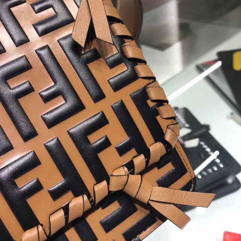 Fendi Calfskin Leather Flap Shoulder Bag 6885 brown Fendi Calfskin Leather Flap Shoulder Bag 6885 brown