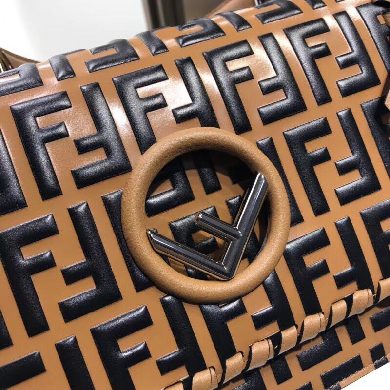 Fendi Calfskin Leather Flap Shoulder Bag 6885 brown Fendi Calfskin Leather Flap Shoulder Bag 6885 brown