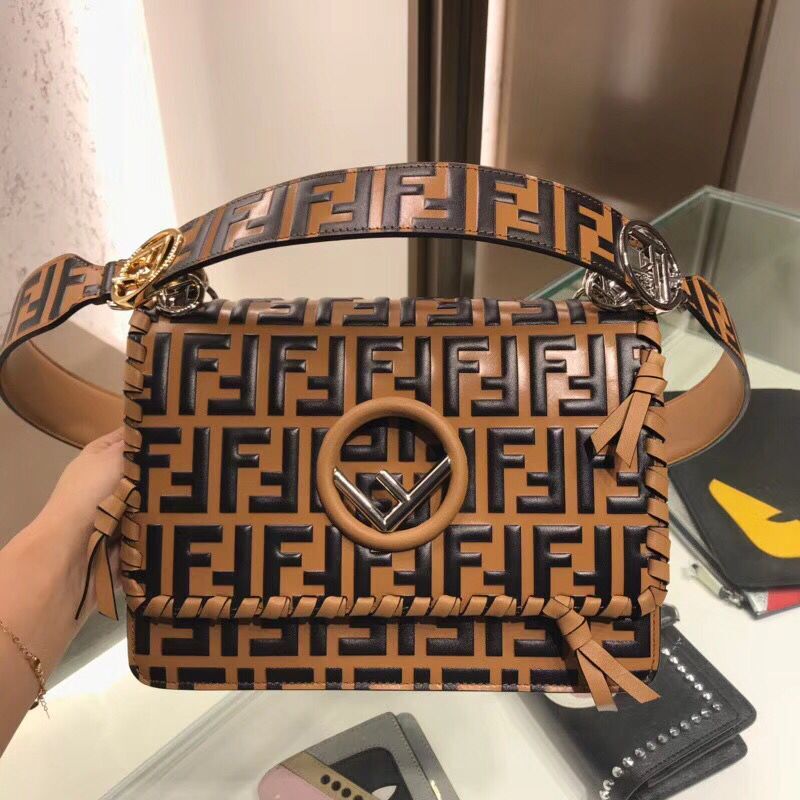 Fendi Calfskin Leather Flap Shoulder Bag 6885 brown Fendi Calfskin Leather Flap Shoulder Bag 6885 brown