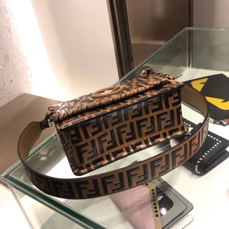 Fendi Calfskin Leather Flap Shoulder Bag 6885 brown Fendi Calfskin Leather Flap Shoulder Bag 6885 brown