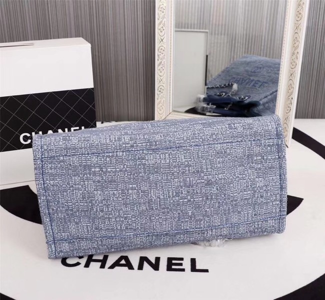 Chanel Canvas Tote Shopping Bag 8099 blue