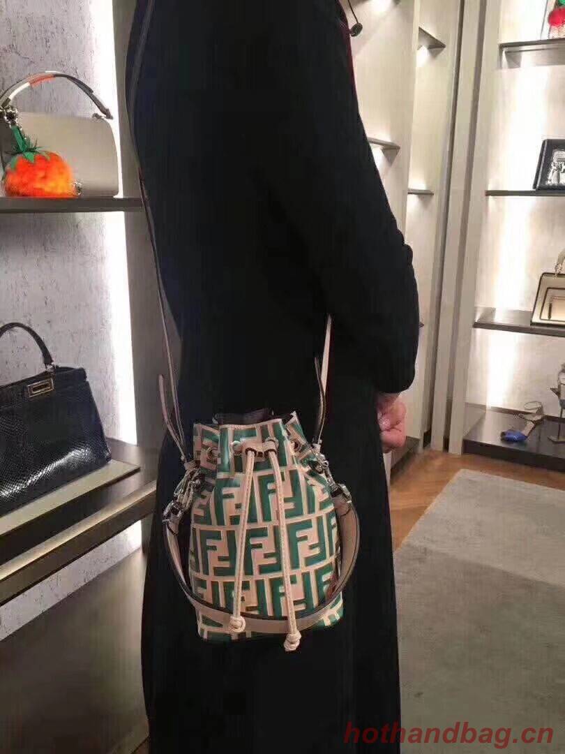 Fendi KAN I LOGO Handbag F0835 GREEN Fendi KAN I LOGO Handbag F0835 GREEN