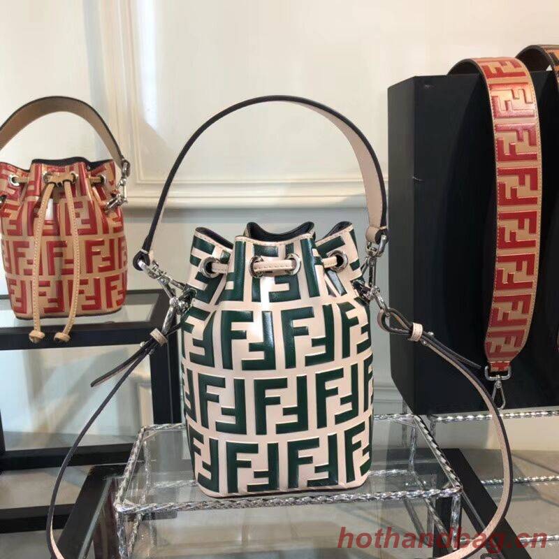 Fendi KAN I LOGO Handbag F0835 GREEN Fendi KAN I LOGO Handbag F0835 GREEN