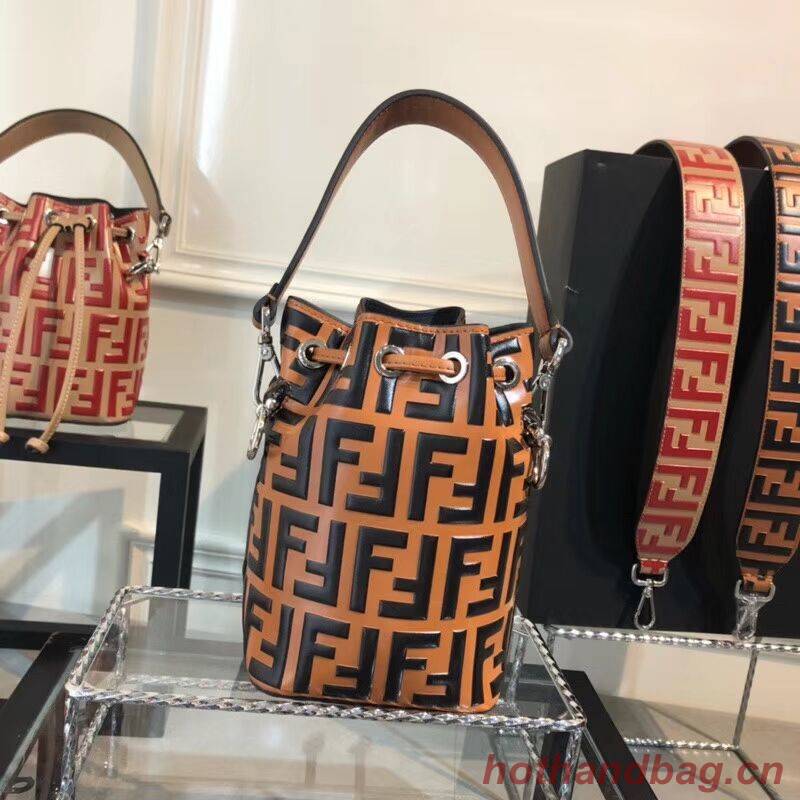 Fendi KAN I LOGO Handbag F0835 brown Fendi KAN I LOGO Handbag F0835 brown
