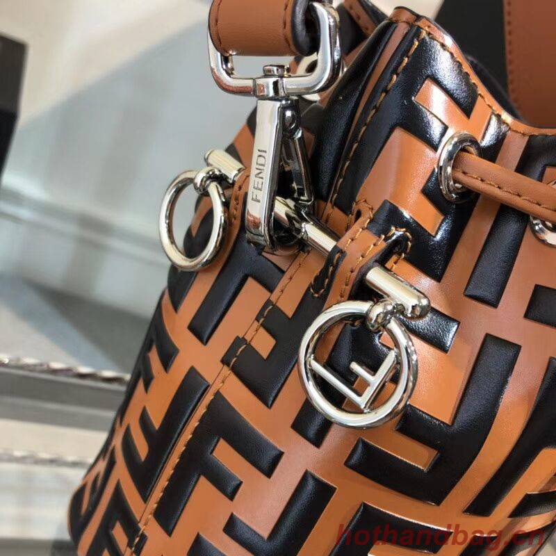 Fendi KAN I LOGO Handbag F0835 brown Fendi KAN I LOGO Handbag F0835 brown