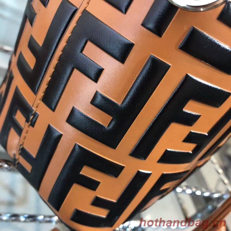 Fendi KAN I LOGO Handbag F0835 brown Fendi KAN I LOGO Handbag F0835 brown