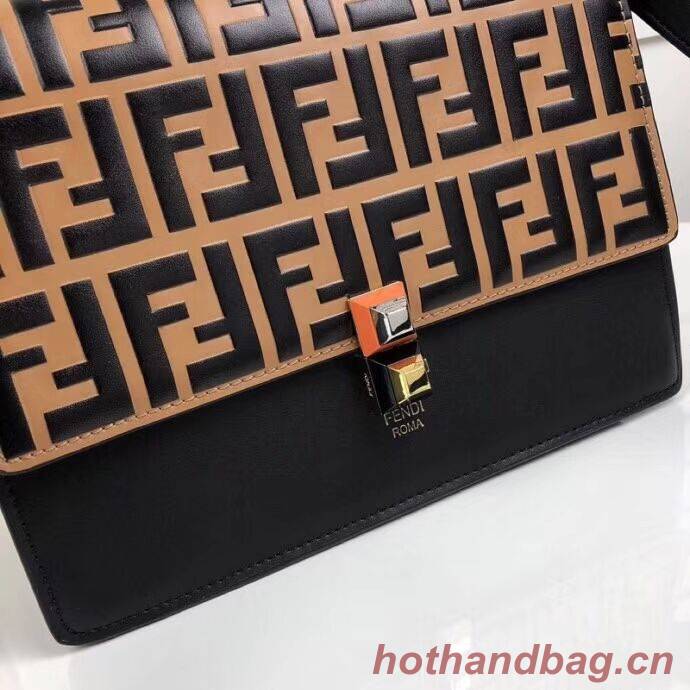 FENDI Kan I Leather Shoulder Bag F9235 black FENDI Kan I Leather Shoulder Bag F9235 black