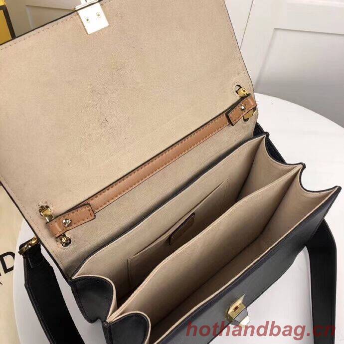 FENDI Kan I Leather Shoulder Bag F9235 black FENDI Kan I Leather Shoulder Bag F9235 black
