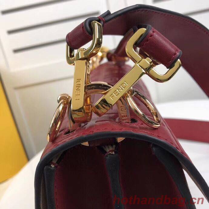 FENDI Kan I Leather Shoulder Bag F9235 red FENDI Kan I Leather Shoulder Bag F9235 red