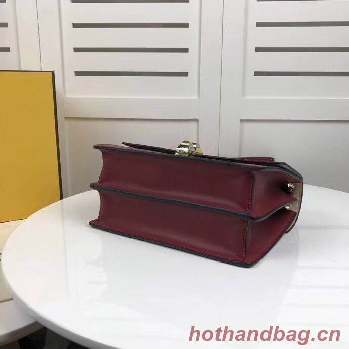 FENDI Kan I Leather Shoulder Bag F9235 red FENDI Kan I Leather Shoulder Bag F9235 red