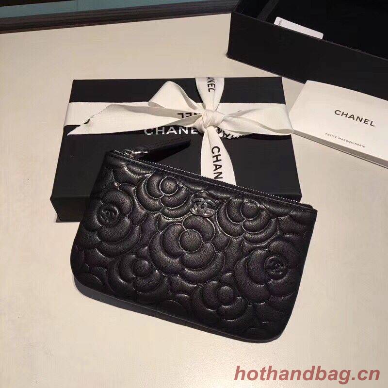 Chanel Sheepskin Leather 2256 Wallet Black Chanel Sheepskin Leather 2256 Wallet Black