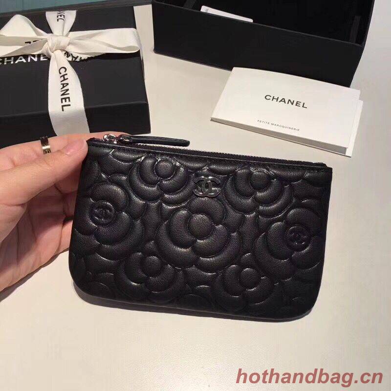 Chanel Sheepskin Leather 2256 Wallet Black Chanel Sheepskin Leather 2256 Wallet Black