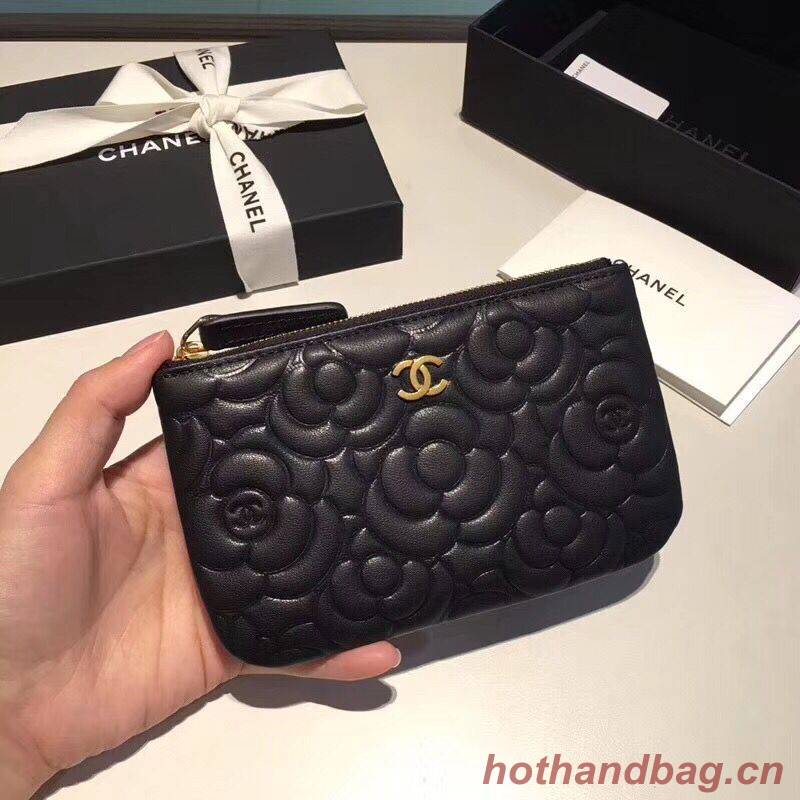 Chanel Sheepskin Leather 2256 Wallet Black Chanel Sheepskin Leather 2256 Wallet Black