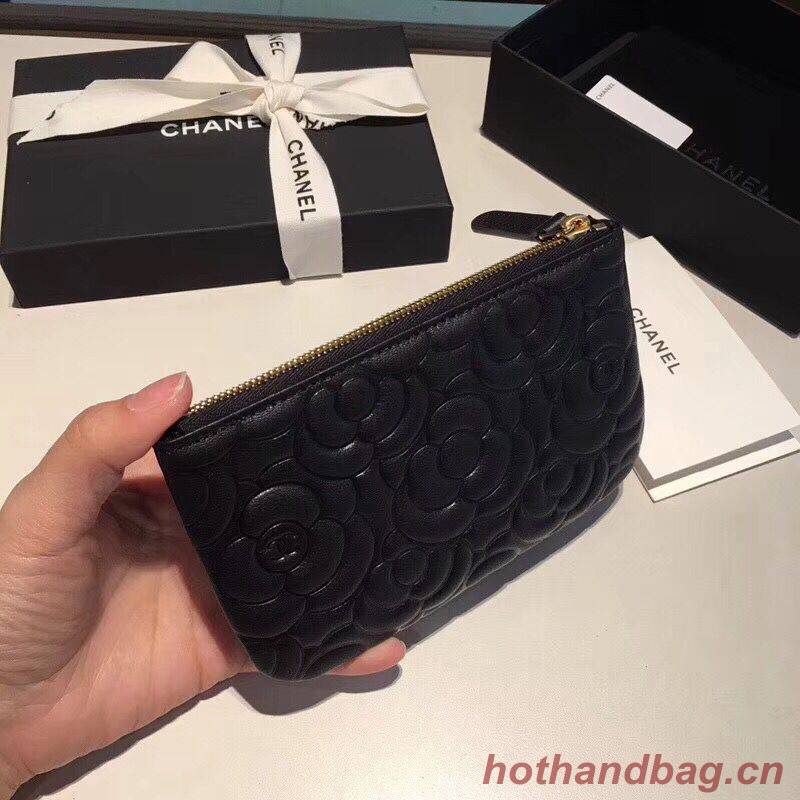 Chanel Sheepskin Leather 2256 Wallet Black Chanel Sheepskin Leather 2256 Wallet Black