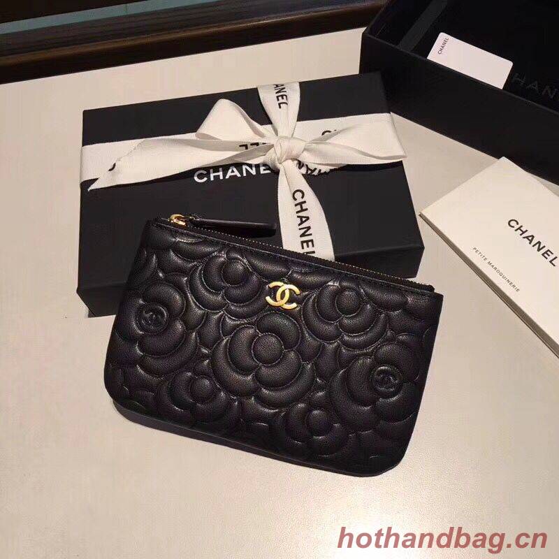 Chanel Sheepskin Leather 2256 Wallet Black Chanel Sheepskin Leather 2256 Wallet Black