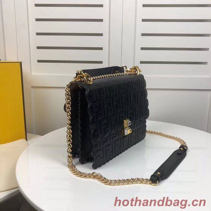 Fendi KAN I F leather bag 8BF053 Black Fendi KAN I F leather bag 8BF053 Black