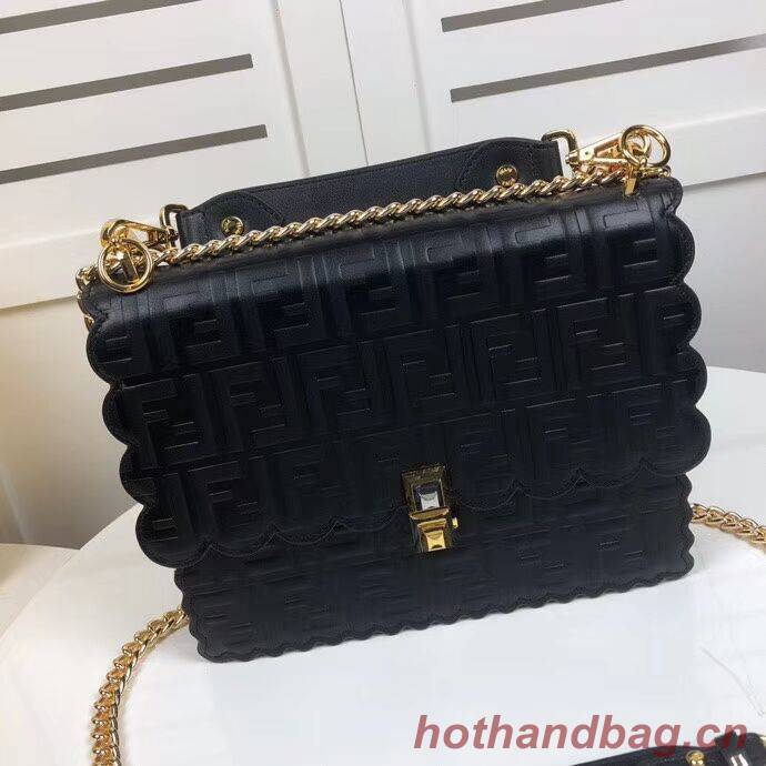 Fendi KAN I F leather bag 8BF053 Black Fendi KAN I F leather bag 8BF053 Black