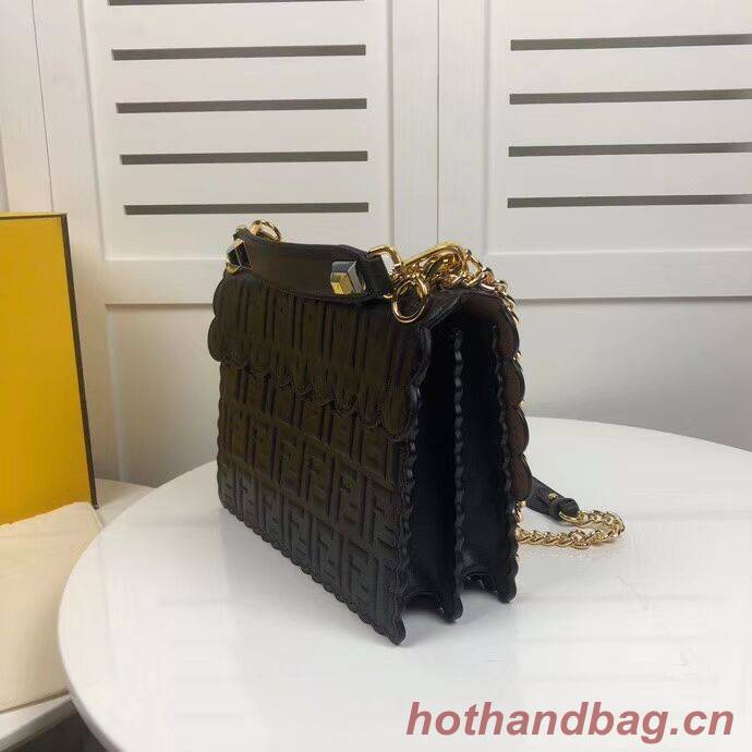 Fendi KAN I F leather bag 8BF053 Black Fendi KAN I F leather bag 8BF053 Black