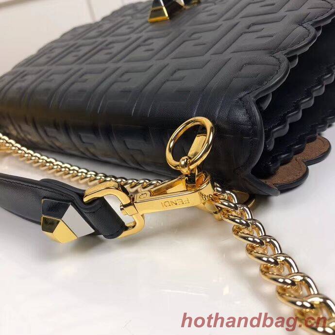 Fendi KAN I F leather bag 8BF053 Black Fendi KAN I F leather bag 8BF053 Black