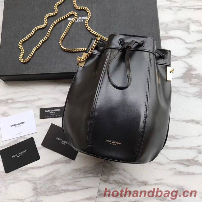 SAINT LAURENT Teddy leather bucket bag Y550168 black SAINT LAURENT Teddy leather bucket bag Y550168 black
