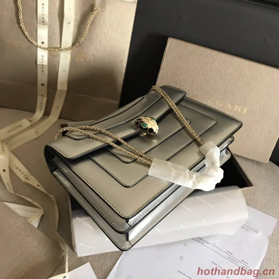 Bulgari metallic-leather shoulder bag 15004 silver Bulgari metallic-leather shoulder bag 15004 silver