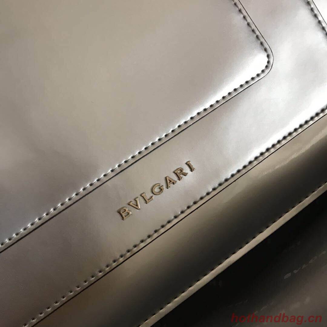 Bulgari metallic-leather shoulder bag 15004 silver Bulgari metallic-leather shoulder bag 15004 silver