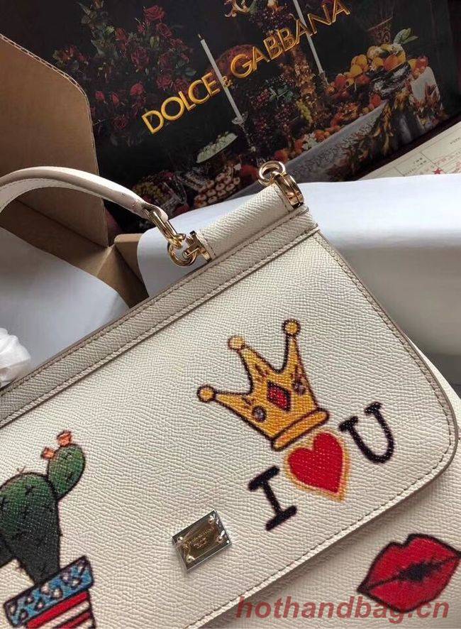 Dolce & Gabbana SICILY Bag Calfskin Leather 4136 white Dolce & Gabbana SICILY Bag Calfskin Leather 4136 white