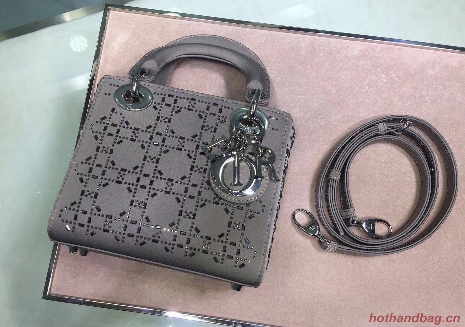 Dior Lady Original Silk Satin-Encrusted Satchel Bag 2369 Gray Dior Lady Original Silk Satin-Encrusted Satchel Bag 2369 Gray