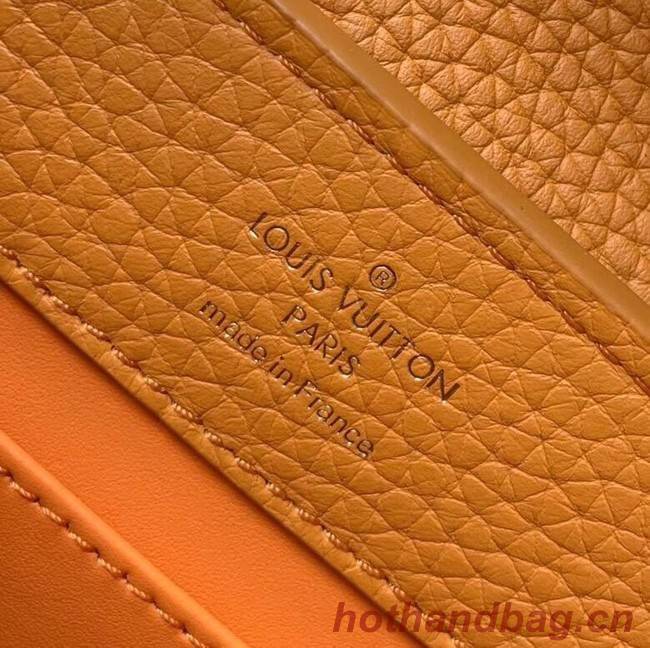 Louis vuitton original taurillon leather Capucines Mini N95509 yellow