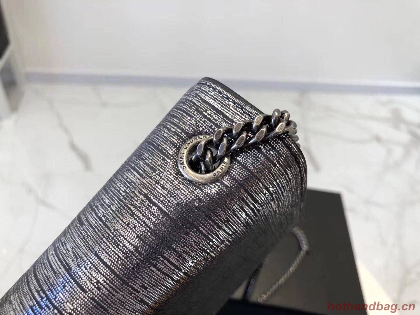 SAINT LAURENT Kate Silver Wire croc-embossed Shoulder Bag 474366 Silver SAINT LAURENT Kate Silver Wire croc-embossed Shoulder Bag 474366 Silver