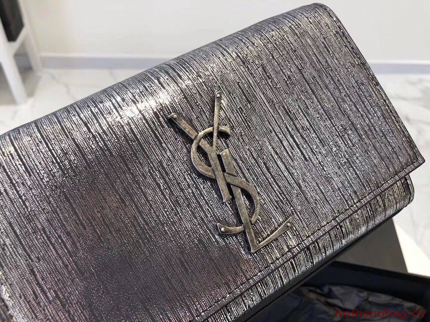 SAINT LAURENT Kate Silver Wire croc-embossed Shoulder Bag 474366 Silver SAINT LAURENT Kate Silver Wire croc-embossed Shoulder Bag 474366 Silver