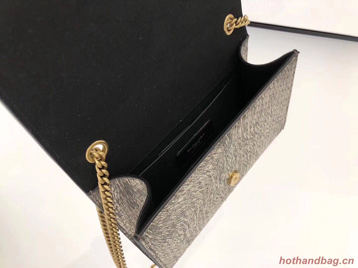 SAINT LAURENT Kate Snake Leather croc-embossed Shoulder Bag 474366 Gold SAINT LAURENT Kate Snake Leather croc-embossed Shoulder Bag 474366 Gold