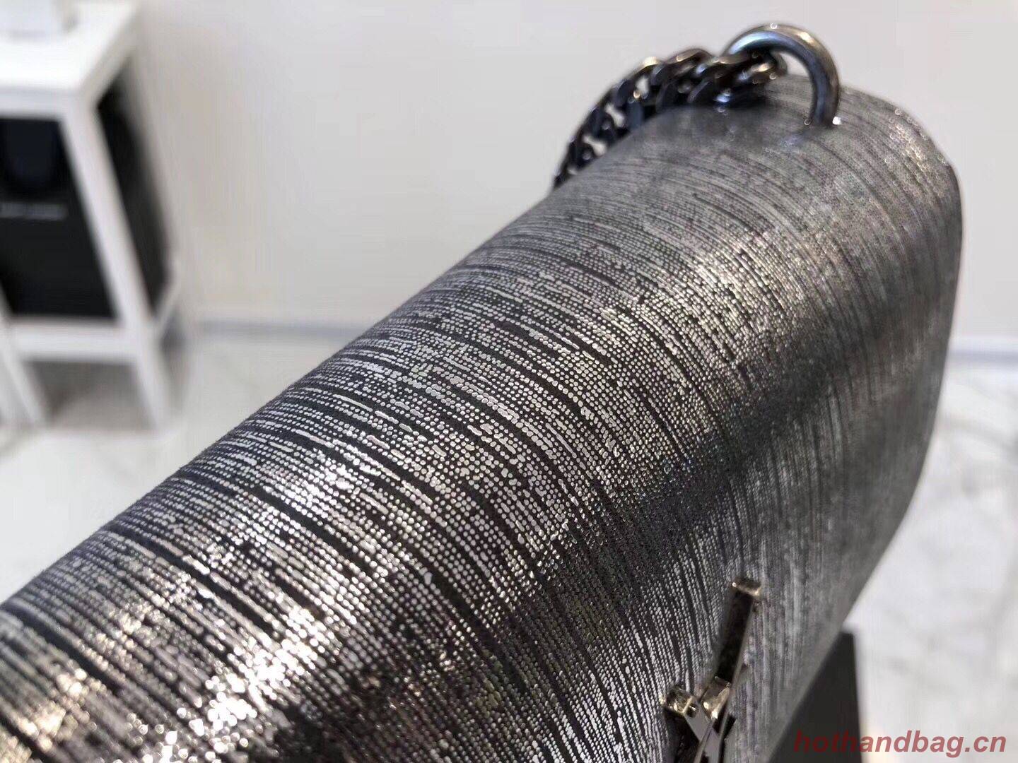 SAINT LAURENT Monogram Sunset medium Silver Wire cross-body Bag 442906 Silver SAINT LAURENT Monogram Sunset medium Silver Wire cross-body Bag 442906 Silver