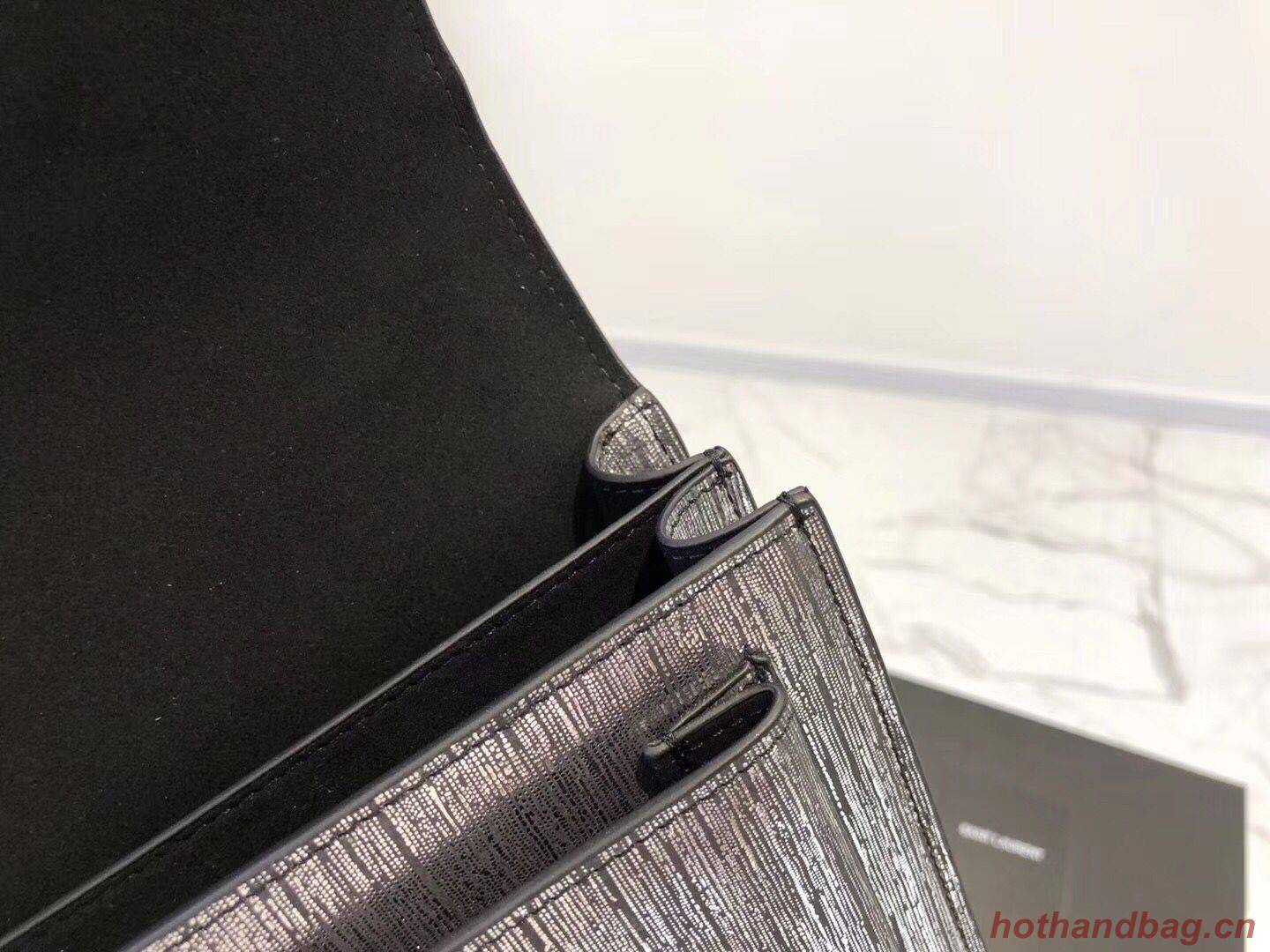 SAINT LAURENT Monogram Sunset medium Silver Wire cross-body Bag 442906 Silver SAINT LAURENT Monogram Sunset medium Silver Wire cross-body Bag 442906 Silver