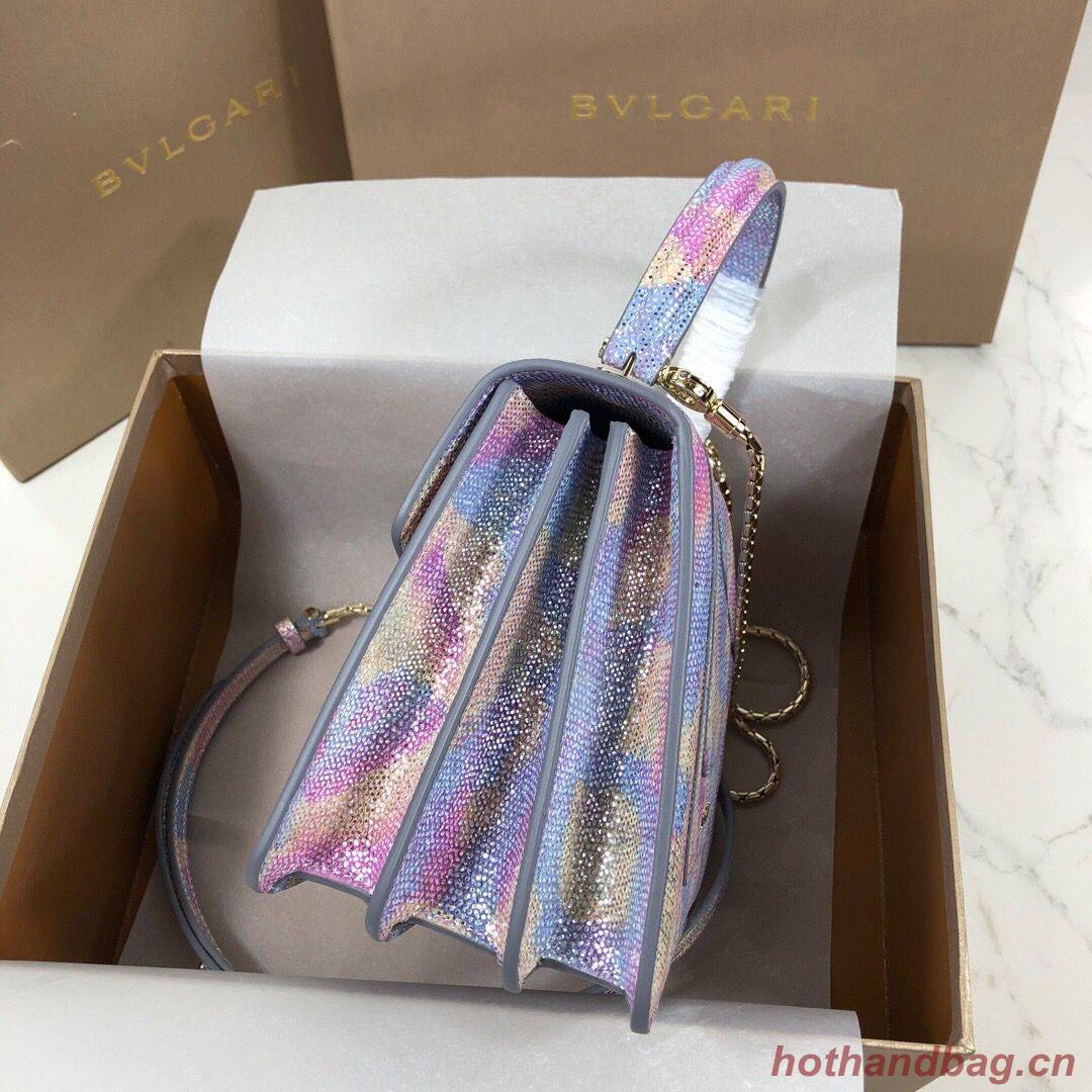 BVLGARI Serpenti Forever Metallic-leather Shoulder Bag 058962 Multicolor&Purple BVLGARI Serpenti Forever Metallic-leather Shoulder Bag 058962 Multicolor&Purple