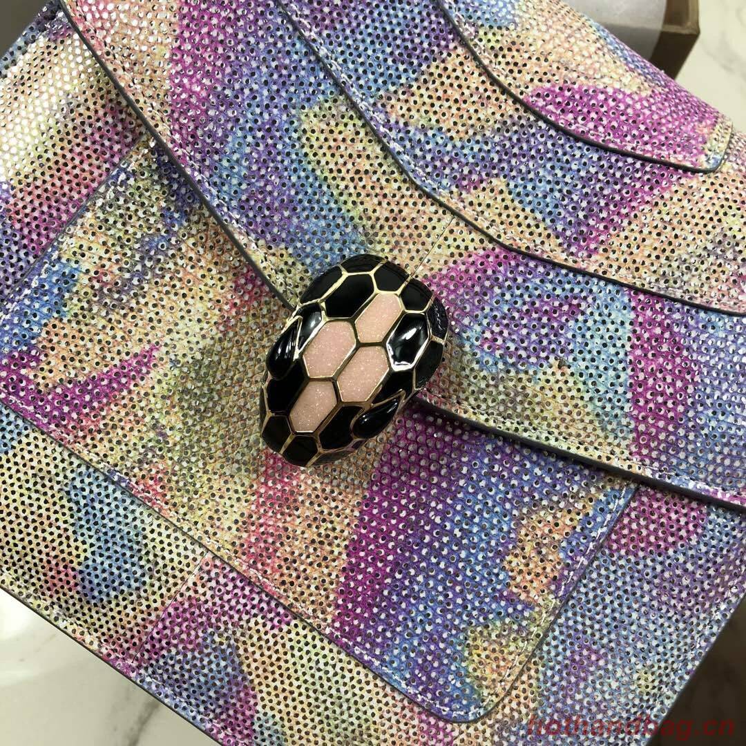 BVLGARI Serpenti Forever Metallic-leather Shoulder Bag 058962 Multicolor&Purple BVLGARI Serpenti Forever Metallic-leather Shoulder Bag 058962 Multicolor&Purple