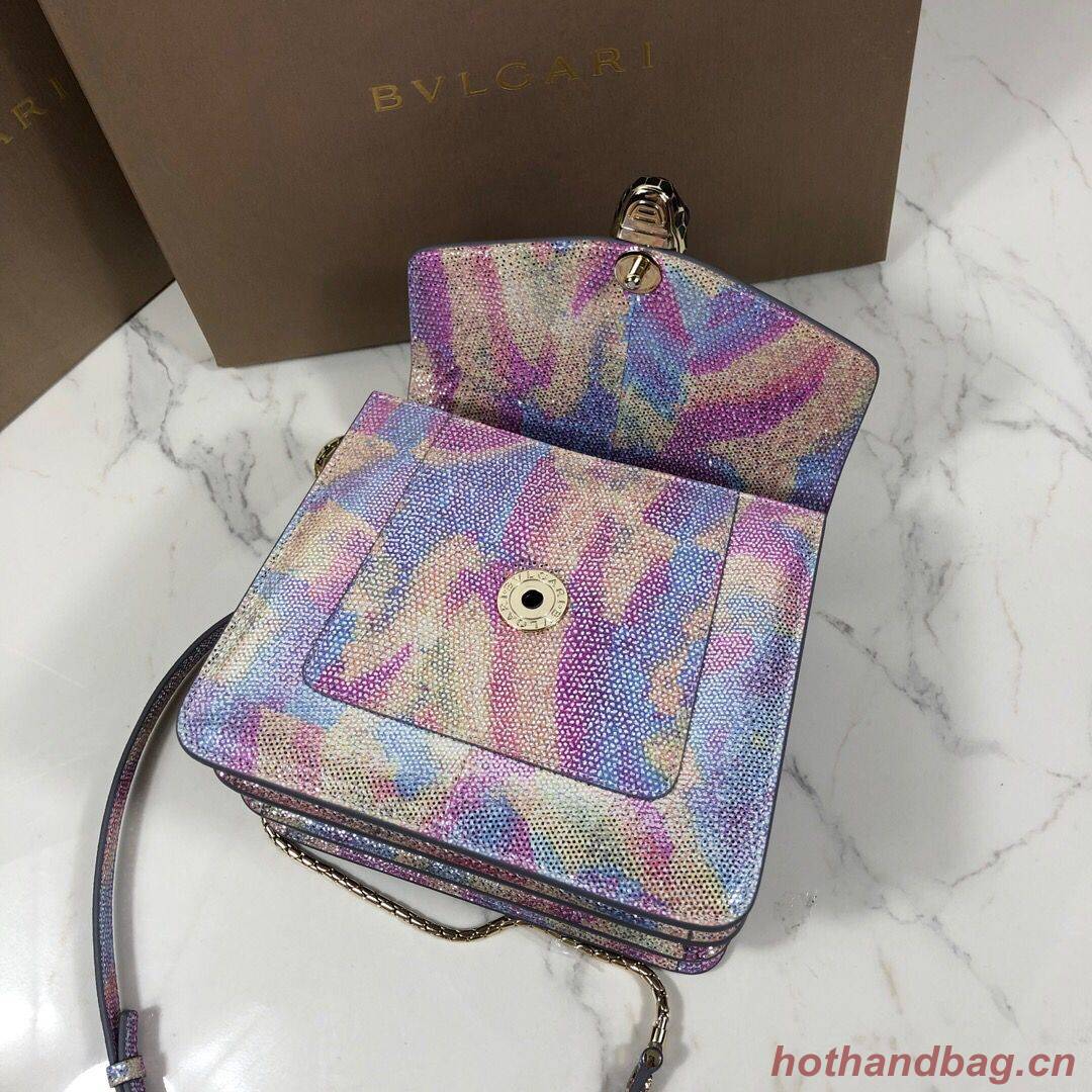 BVLGARI Serpenti Forever Metallic-leather Shoulder Bag 058962 Multicolor&Purple BVLGARI Serpenti Forever Metallic-leather Shoulder Bag 058962 Multicolor&Purple