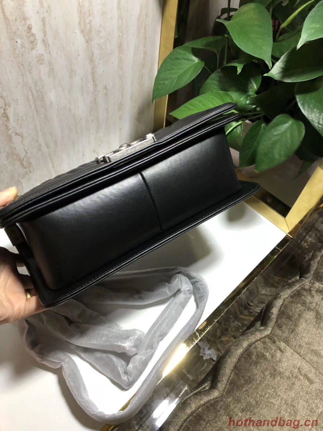 Chanel Boy Flap Original Sheepskin Leather Shoulder Black Bag A67086 Silver Chanel Boy Flap Original Sheepskin Leather Shoulder Black Bag A67086 Silver