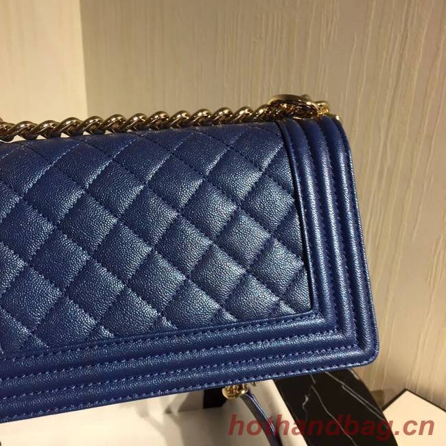 Boy Chanel Flap Shoulder Bag Original Leather Blue A67085 Gold Boy Chanel Flap Shoulder Bag Original Leather Blue A67085 Gold