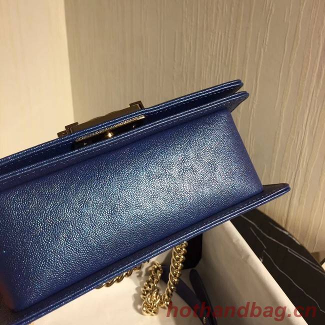 Boy Chanel Flap Shoulder Bag Original Leather Blue A67085 Gold Boy Chanel Flap Shoulder Bag Original Leather Blue A67085 Gold