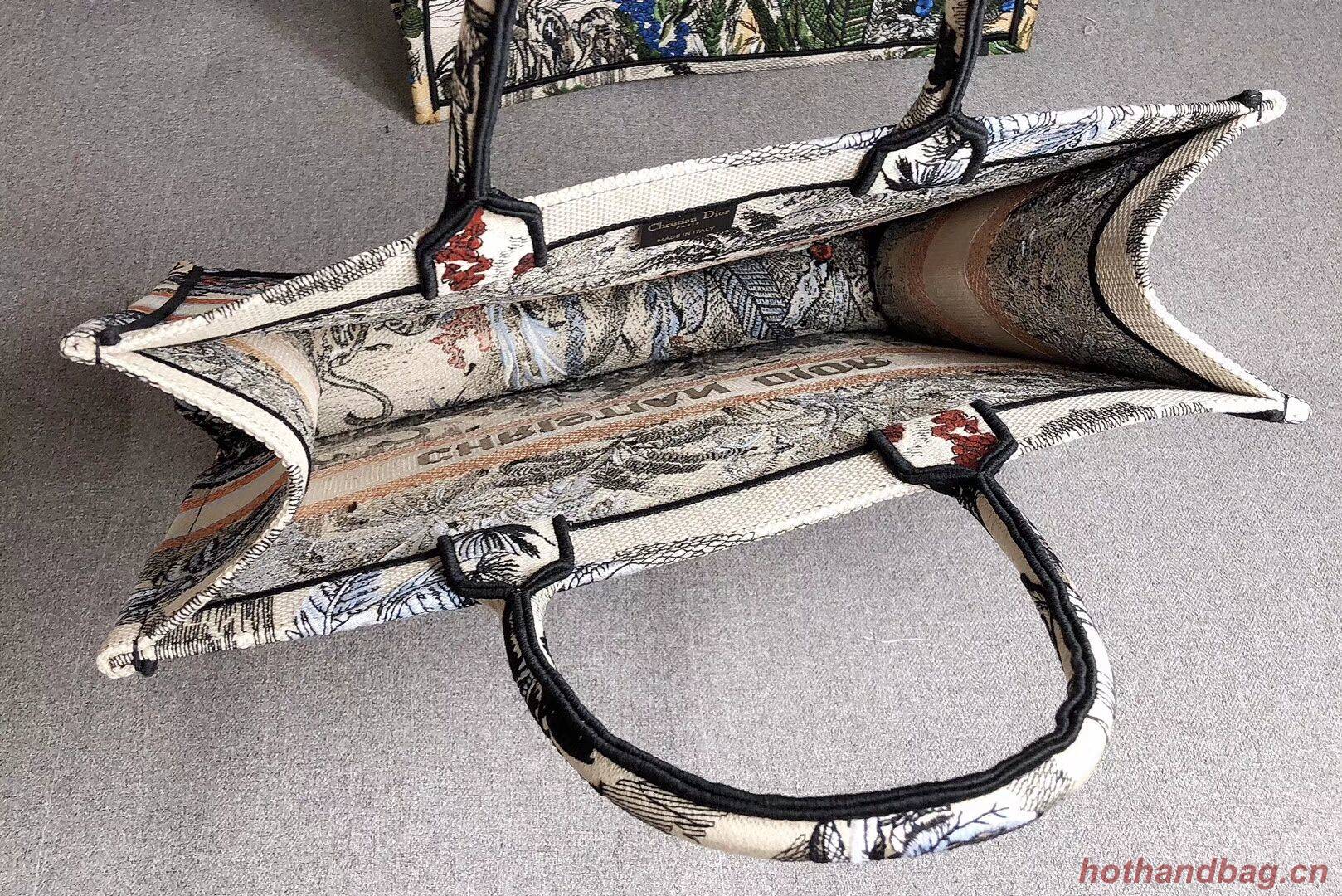 DIOR BOOK TOTE BAG IN EMBROIDERED CANVAS C1286 Light Grey DIOR BOOK TOTE BAG IN EMBROIDERED CANVAS C1286 Light Grey