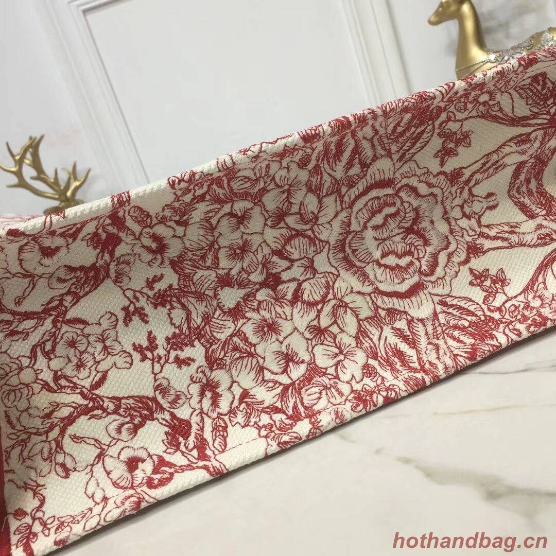 DIOR BOOK TOTE BAG IN EMBROIDERED CANVAS C1286 Pink DIOR BOOK TOTE BAG IN EMBROIDERED CANVAS C1286 Pink