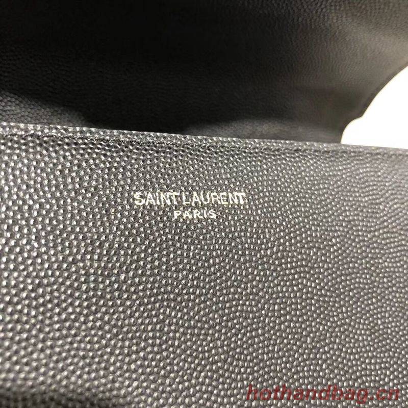 Yves Saint Laurent CASSANDRA TOP HANDLE MEDIUM BAG IN GRAIN DE POUDRE EMBOSSED LEATHER Y578000 Black Yves Saint Laurent CASSANDRA TOP HANDLE MEDIUM BAG IN GRAIN DE POUDRE EMBOSSED LEATHER Y578000 Black