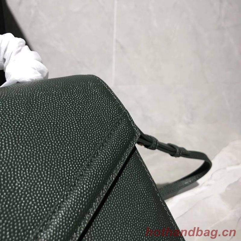 Yves Saint Laurent CASSANDRA TOP HANDLE MEDIUM BAG IN GRAIN DE POUDRE EMBOSSED LEATHER Y578000 Green Yves Saint Laurent CASSANDRA TOP HANDLE MEDIUM BAG IN GRAIN DE POUDRE EMBOSSED LEATHER Y578000 Green